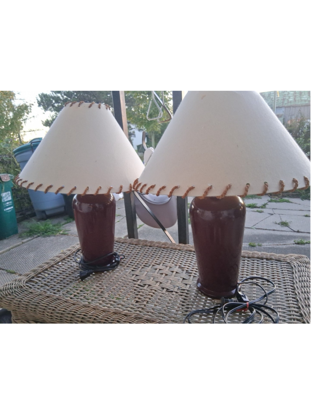 Vintage Retro 1990’s Retired IKEA Maroon Table Lamps x 2